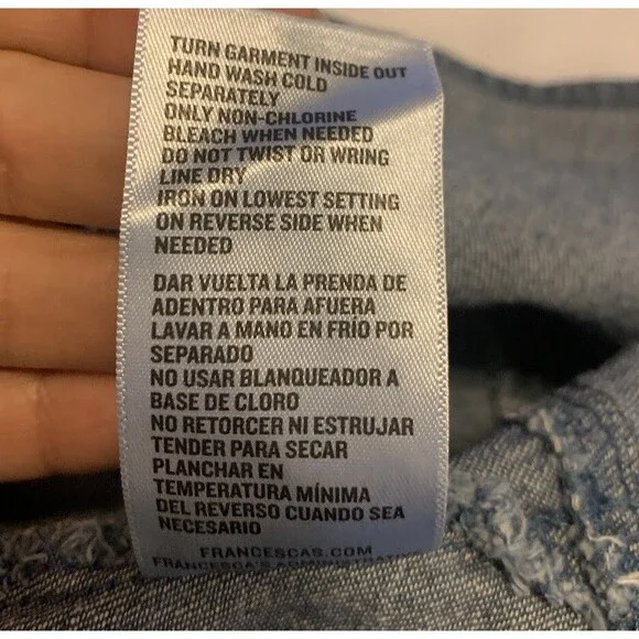 Audrey Park x Francesca's Maria Rosette Front Denim A Line Mini Dress New XL - Picture 10 of 12